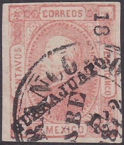 MEXICO 1872 25c imperf GUANAJUATO 18-72 fine used .........................A2408