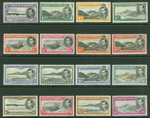 SG 38-47 Ascension 1938-53. ½d to 10/-. Fine unmounted mint CAT £275