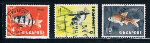 Singapore #54;56-7 Used Tropical Fish (S0268)