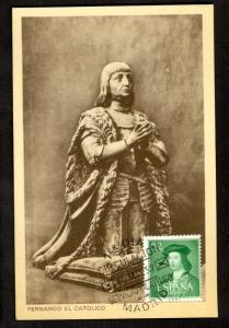 SPAIN 1952 500th Anniv of FERDINAND THE CATHOLIC Sc 787 MAXI CARD