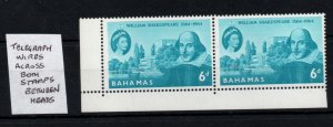 Bahamas 6d Shakespeare variety 'Telegraph Wires' Flaw WS22659