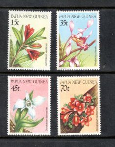 PAPUA NEW GUINEA 651-4 MNH VF Flowers Complete set SCV $10