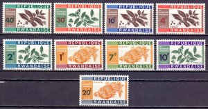 Rwanda. 1963. 27A-35A. Coffee Bananas Flora. MNH. 