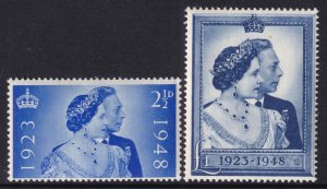 Great Britain Sc# 267 / 268 QE 1948 Silver Wedding complete set MLH CV $30.40