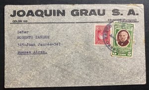 1941 Asuncion Paraguay Airmail Commercial cover To Buenos Aires Argentina