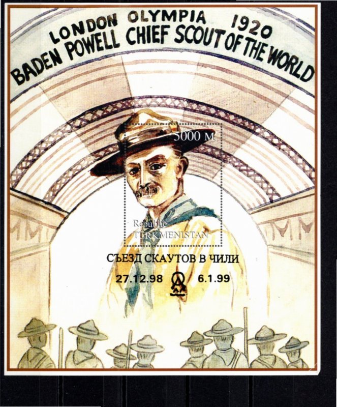 Turkmenistan (Cinderella) 1999 MNH Baden Powell souvenir sheet