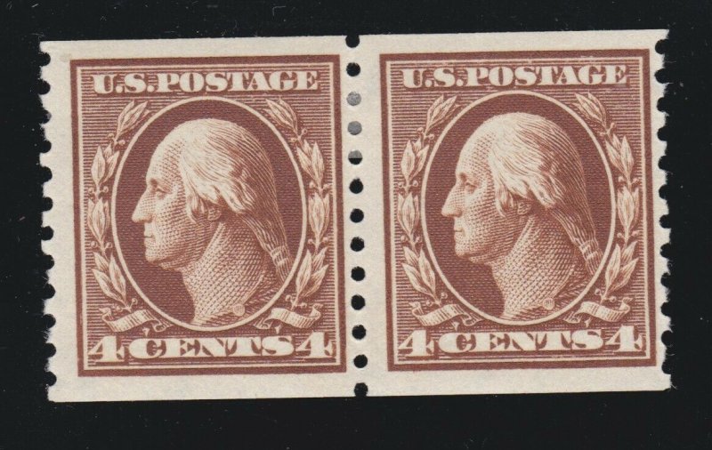 US 446 4c Washington Mint Pair F-VF OG H SCV $300