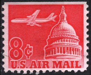 SC#C64 8¢ Jet Airliner Over Capitol Booklet Single (1962) Used