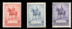 Australia #152-154 Cat$99, 1935 Silver Jubilee, set of three, never hinged