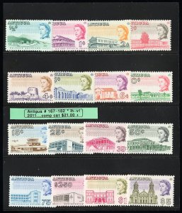 Antigua Stamps # 167-182 MNH VF Scott Value $21.00