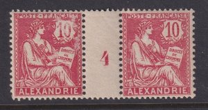 Alexandria (French Offices), Scott 21 (Yvert 24), MHR millesimes pair