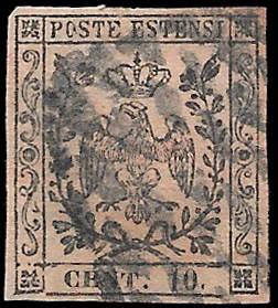 1852 MODENA Sc # 7 USED NHNG CV$450 - 4 MARGIN - SOUND