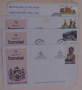 SOUTH  AFRICA  TRANSKEI  5 DIFF. CACHETED EVENTS 1979-1986