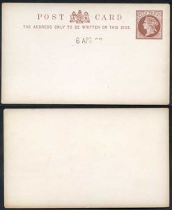 1888 ESSAY for the 1/2d Post Card Handstamped 6th April 1888