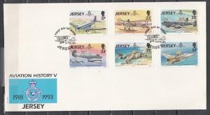 Jersey, Scott cat. 634-639. Royal Air Force issue. First day cover. ^