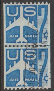 U.S.  Scott# C52 1958 Jet Airliner XF Used Coil Line Pair