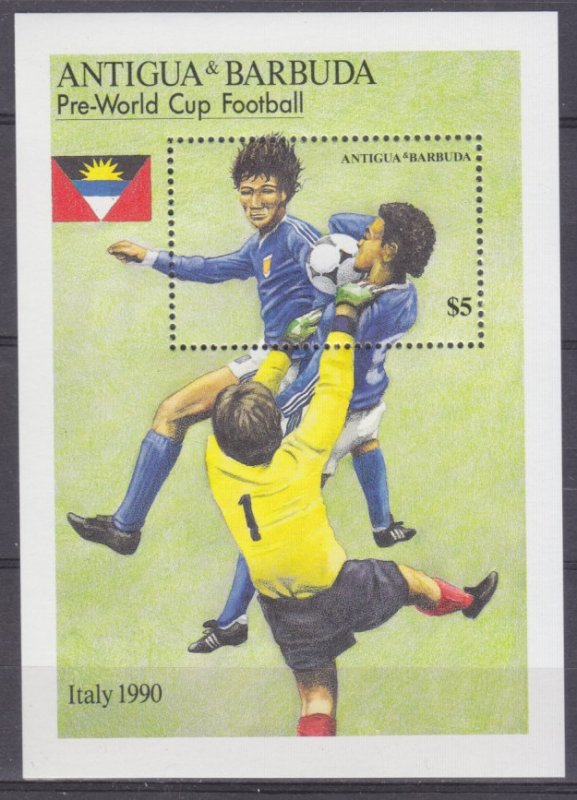 1989 Antigua and Barbuda 1256/B160 1990 FIFA World Cup in Italy