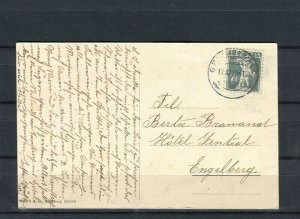 SWITZERLAND; 1920 early Photographic POSTCARD fine used item to Engelberg