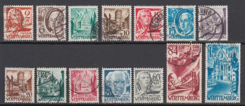 Germany - French Zone - Wurtemberg - 1947 The second set Mi# 14/27 (9637)