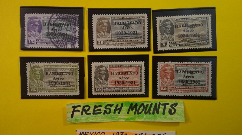 Mexico 1930 Airmails Scott# C31-C36 Complete set of 6 MLH (except C31, C33 USED)