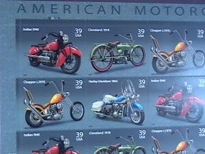 U.S.# 4085-4088(4088a)-MINT/NH-- PANE OF 20--AMERICAN MOTORCYCLES---2006