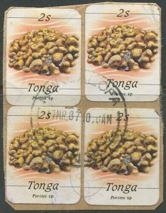 Tonga 1984 SG866 2s Stony Coral x4 FU