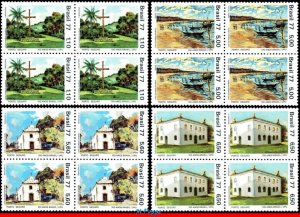 1505-08 BRAZIL 1977 CENT. BRAZIL’S MEMBERSHIP IN UPU, CHURCHES, MI# 1592-95, MNH