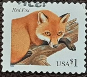 US Scott # 3036; $1.00 used Red Fox from 1998; XF centering