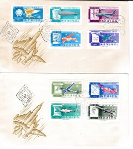 Hungary # C210-218, Aircraft on 2 First Day Covers