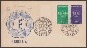 FRANCE - 1959 EUROPA - 2V - FDC