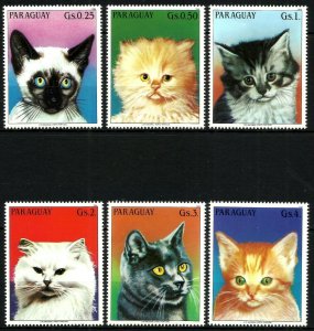 Paraguay MNH Set Of 6 Domestic Cats 1984