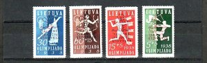 Lithuania, Scott cat. B47-B50. National Scout Jamboree issue. LH.