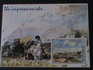 ​AFGHANISTAN- IMPRESSIONISTS PAINTING-ENGENE BOUDIN CTO-S/S-VF FANCY CANCEL