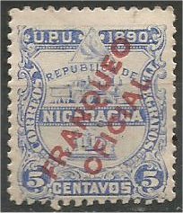 NICARAGUA, 1890, MNH 5c, OFFICIAL, Scott O3