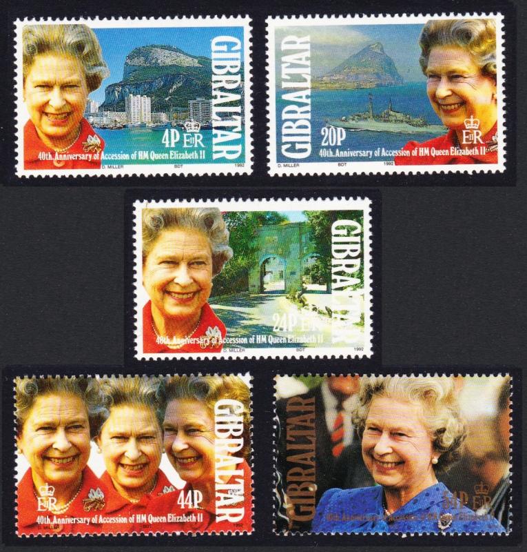 Gibraltar 40th Anniversary of Queen Elizabeth II's Accession 5v SG#673-677