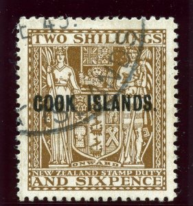 Cook Islands 1946 KGVI 2s 6d dull brown (wmk upright) VFU. SG 131. Sc 124A.