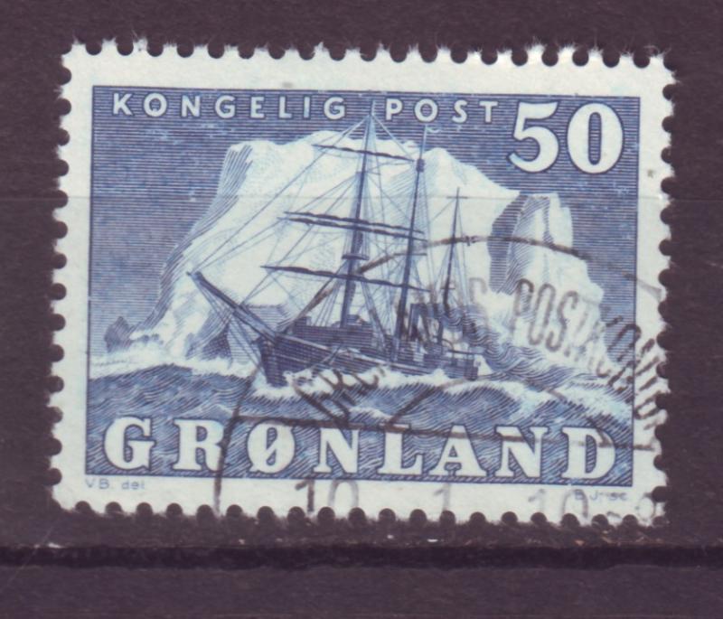 J16584 JLstamps 1950-60 greenland used #35 ship