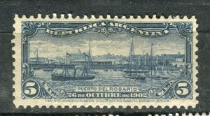 ARGENTINA; 1902 early Rosario Docks issue fine Mint hinged Shade of 5c. value