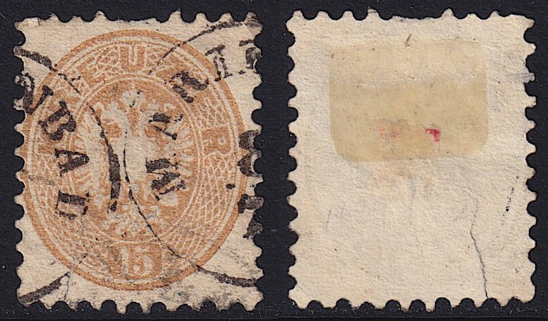 Austria - 1863 - Scott #26 - used - MARIENBAD pmk Serbia