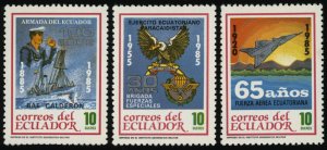 ECUADOR Sc 1101-03 VF/MNH - 1985 - Military Anniv - COMPLETE SET