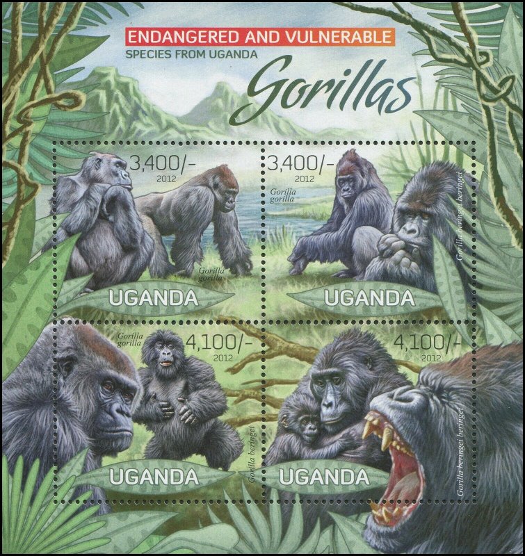 Uganda 2012 Sc 2004 Endangered Gorilla CV $11