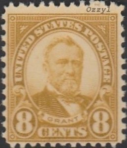 US #640 1927 8c Olive Ulysses S. Grant MINT-VF-OG-NH.