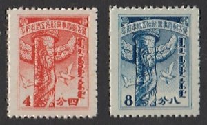 JapOcc 1943 Mengkiang The 5th Ann. of Postal Service (2v Cpt) MNH CV$10