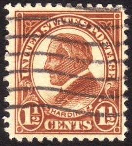 1925, US 1 1/2c, Warren G. Harding, Used, Michigan precancel, Sc 553