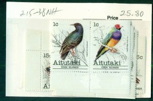 AITUTAKI #215-38, Mint Never Hinged, Scott $25.80