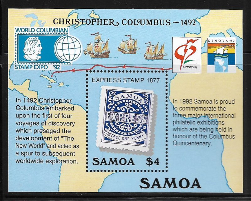 SAMOA, 810, MNH, SS CHRISTOPHER COLUMBUS