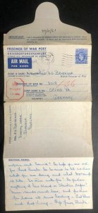 1943 Glasgow Scotland Letter Cover To Germany Oflag 5A Prisoner Of War POW