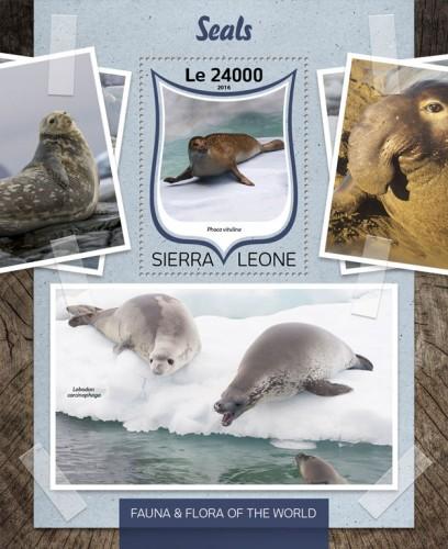 SIERRA LEONE 2016 SHEET SEALS MARINE LIFE srl16820b