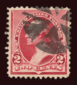 US Scott 220 1890 geometric round 6-segment cancel