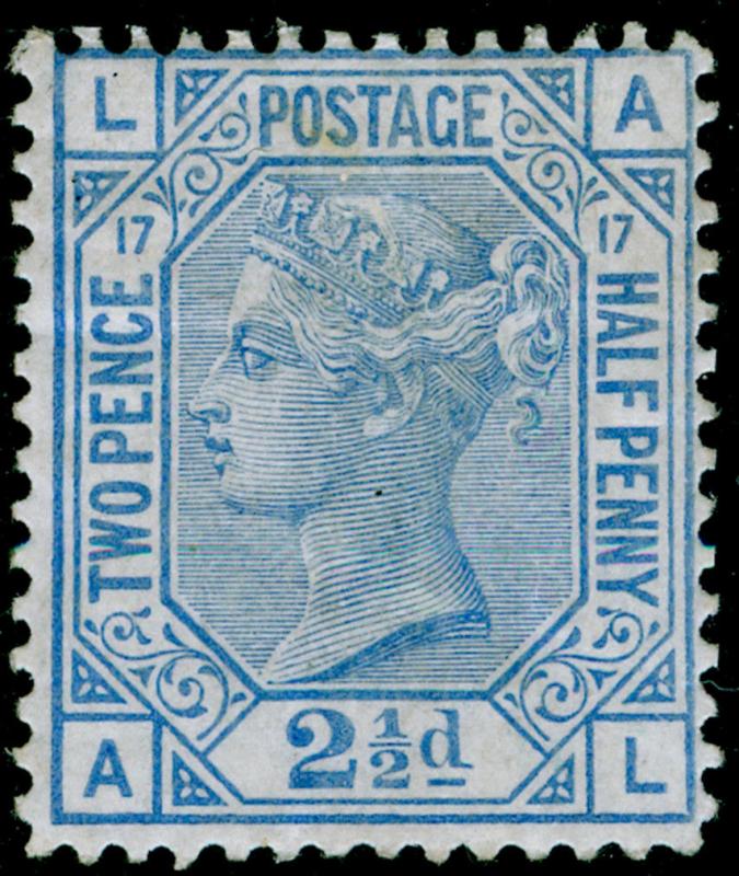 SG142, 2½d blue plate 17, M MINT. Cat £575. AL